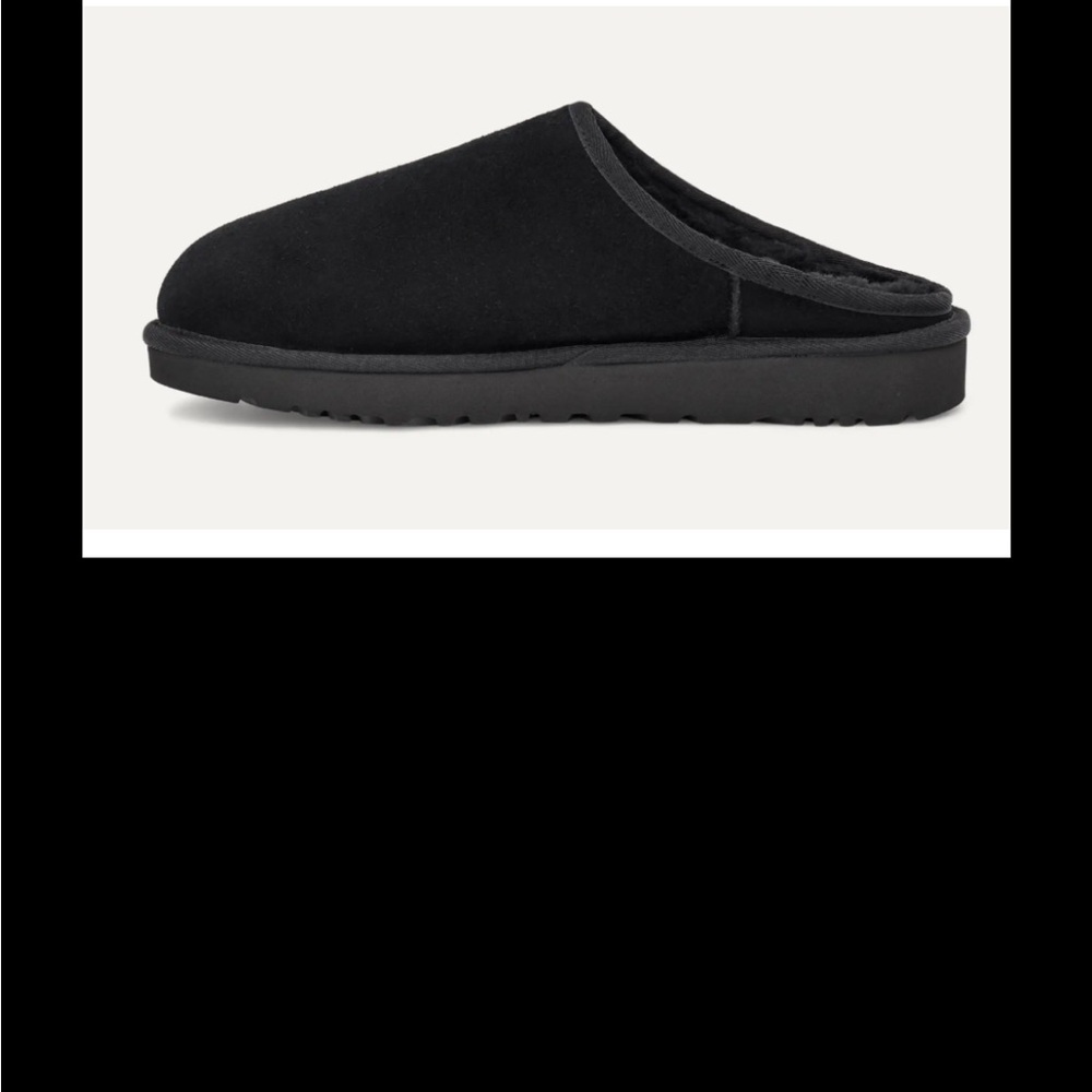 UGG Classic Slip on Shoes Suede Leather Shearling Black size 12